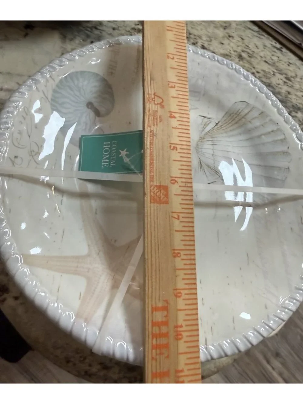 Nwt 4 Coastal Home Melamine Seashell Dinner Plates 10.5